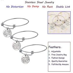 AGR8T Bangle Bracelets Teacher Appreciation Gift Teacher Day Women Jewelry Birthday Gift Stainless Steel 3PCS