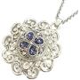 My Prime Gifts Snap Jewelry Rhinestone Flower Stainless Necklace 20''+2'' Ext. Holds 18-20mm