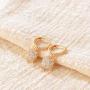 Mevecco Gold Dainty Dangle Hoop Earrings for Women 14K Gold Plated Delicate cute Geometric Triangle Cone Dangle Earrings
