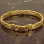 Lifetime Jewelry 7mm Vintage Flat Basket Weave Bracelet 24k Real Gold Plated for Women and Men Lifetime Jewelry 7mm Vintage Flat Basket Weave Bracelet 24k Real Gold Plated for Women and Men