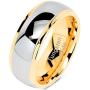 100S JEWELRY Engraved Personalized Tungsten Rings For Men Women Wedding Band Two Tone Gold Silver Engagement Sizes 6-16