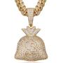 YIMERAIRE Blingbling Necklace for Men Hip Hop Chain Pendant 18K Plated Gold Chain with US Dollar Sign Pendant 90s Necklace Men