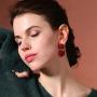 NORTHSTAR PEARLS AND JEWELRY: Red Color Rose and Heart Earrings, drop Hang Dangle Earrings.