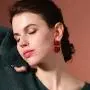 NORTHSTAR PEARLS AND JEWELRY: Red Color Rose and Heart Earrings, drop Hang Dangle Earrings.