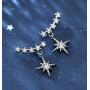 SLUYNZ Sparkling Star Drop Earrings for Women Teen Girls Sterling Silver Star Wrap Earrings Studs