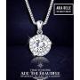 Aria Belle 18K White Gold Plated Round Cubic Zirconia Halo Pendant Necklaces for Women