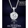 Aria Belle 18K White Gold Plated Round Cubic Zirconia Halo Pendant Necklaces for Women Aria Belle 18K White Gold Plated Round Cubic Zirconia Halo Pendant Necklaces for Women
