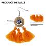 YRYM HT Tassel Earrings for Women - 20 Pairs Colorful Bohemian Long Layered Fringe Earrings Set Hoop Tiered Dangle Drop Tassle Earrings Pack Fashion Jewelry for Christmas Valentine Birthday Girls Gift