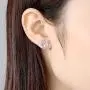 idealway Pink Cherry Blossoms Flower Necklace Earrings Wedding Jewelry CZ Hypoallergenic (Zircon Pink Flower Set)