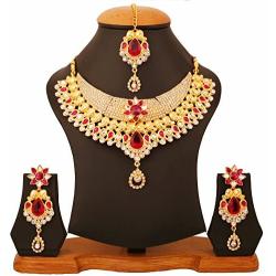 Touchstone Indian Bollywood Handcrafted Traditional Royal Mughal Kundan Polki Meenakari Enamel Colorful Wedding Designer Jewelry Long Necklace Set in Gold and Silver Tone for Women.