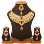 Touchstone Indian Bollywood Handcrafted Traditional Royal Mughal Kundan Polki Meenakari Enamel Colorful Wedding Designer Jewelry Long Necklace Set in Gold and Silver Tone for Women.