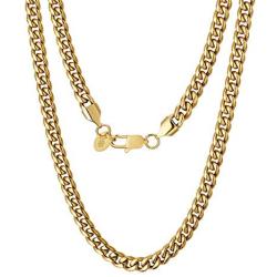 KRKC&CO Mens Cuban Link Chains, 18k Gold Miami Cuban Link Curb Chain, Hip Hop Jewelry, Durable Street-wear Hip Hop Chains for Men, 10mm/6mm/4mm, 18 20 22 24 26 inches