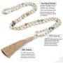 OAIITE 108 Natural Stone Beads Handmade Charm Personalized Stylish Beaded Tassel Necklace (B)