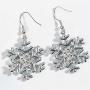 Szxc Womens Crystal Snowflake Dangle Earrings - Ultra Light - 2 Inch Long - Christmas Holiday Jewelry