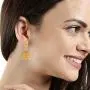 Efulgenz Indian Bollywood Pearl Peacock Style Jhumka Jhumki Jewelry Earrings Set