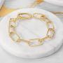 CIUNOFOR Designer Brand Classic Twist Rope Chain Link Bracelet Threader Interlocking Bracelet Inspired Antique Textured Bracelet Gold Plated Cable Wire Bracelet