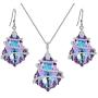 EVER FAITH 925 Sterling Silver Gift Jewelry for Women CZ Baroque Pendant Necklace Earrings Set