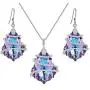 EVER FAITH 925 Sterling Silver Gift Jewelry for Women CZ Baroque Pendant Necklace Earrings Set