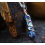 Natural Sodalite Crystal Healing Necklace - For Third Eye Chakra. Promotes Communication, Deepens Meditation, Instills Drive For Truth. Calms Anxiety, Enhances Self-Acceptance. With Stylish Chain