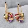 Bamos Multicolor Dangle Earrings, 14K Rose Gold/White Gold/Gold Plated Earrings for Women Dangle,3 Stone Flower Earrings Unique Earrings for Women Bamos Multicolor Dangle Earrings, 14K Rose Gold/White Gold/Gold Plated Earrings for Women Dangle,3 Stone Flower Earrings Unique Earrings for Women