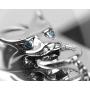 JH John Hardy ST.Silver Legends MACAN Tiger Swiss Blue Topaz Bracelet 122B Size M