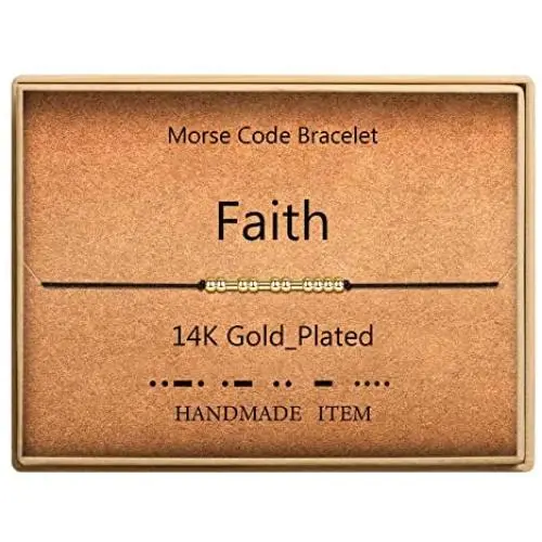 Morse Code Bracelet 14k Gold Plated Beads on Silk Cord Secret Message Faith Bracelet Gift Jewelry for Her Morse Code Bracelet 14k Gold Plated Beads on Silk Cord Secret Message Faith Bracelet Gift Jewelry for Her