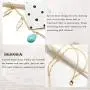 Derora Layered Finger Ring Bracelet Gold Leaf Hand Bracelet Chain Jewelry for Women and Girls