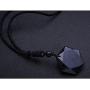MENGLINA Women Men Blue Sandstone Hexagram Star Pendant Necklace Lucky Love Natural Energy Stone Rope Chain Couple Necklace Jewelry Adjustable