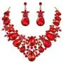 BriLove Womens Costume Fashion Crystal Flower Leaf Vine Teardrop Statement Necklace Dangle Earrings Set BriLove Womens Costume Fashion Crystal Flower Leaf Vine Teardrop Statement Necklace Dangle Earrings Set
