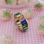 Rainbow Baguette Band Ring Anniversary Eternity Band Cubic Zirconia Ring Crystal Wedding Cocktail Rings Fashion Luxury Jewelry for Women Girl