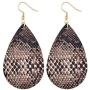 4 Pairs Bohemian Snakeskin Leather Earrings Set Retro Leopard Print Teardrop Earring Dainty Animal Python Print Drop Earrings for Women Girls Jewelry