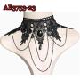 Halloween Costumes Jewelry for Women - Black Lace Choker Necklace Gothic Jewelry Accessories, Vampire Choker Necklace Costume for Teen Girls AE3753-23