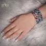 $80Tag Certified Navajo Native Turquoise AMETHYST Adjustable Wrap Bracelet 12739-1 Made By Loma Siiva