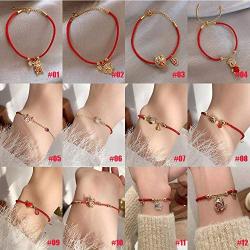 DAWEIF 2020 Year of The Ox Zodiac Red Lucky Hand Rope Women Gifts Red Braided Bracelet Good Luck Symbol Jewelry(01)