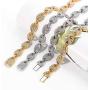 Coffee Bean Cuban Link Chain - Women Mens Iced Out Hip Hop Silver or Gold Tone CZ Miami Cuban Mariner Link Chain 18'' 20'' 24''Choker Necklace Hip Hop Jewelry for Women