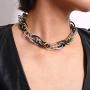 Ingemark Statement Chunky Rope Chain Choker Necklace for Women Girls Unisex Hip Hop Punk Multi Layer Twist Chain Link Necklace