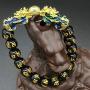 MANRUO Feng Shui Black Obsidian Wealth Bracelet Color Changed Pi Xiu Bracelets Dragon Mantra Bead Bangle Attract Wealth and Good Luck for Men/Women