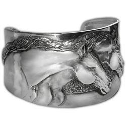 Horse Lady Gifts Equestrian Inspired Handcrafted Pewter Cuff Bracelet