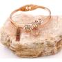 Uloveido Rose Gold Plated Tree of Life Bangle Cuffs Faith Mustard Seed Pendant Charms Open Bracelet for Women Y1028