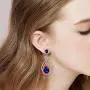 BriLove Womens Wedding Bridal Crystal Peacock Feather Shape Teardrop Chandelier Dangle Earrings BriLove Womens Wedding Bridal Crystal Peacock Feather Shape Teardrop Chandelier Dangle Earrings