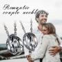 Fate Love His and Her Heart Key Matching Puzzle Stainless Steel Couples Necklace Valentines Day