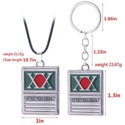 haress lfslk 2PC Hunter X Hunter Keyring Necklace GON Freecss License Phantom Troupe Spider Logo Pendant Keychain Necklace