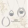 ARINZA Sterling Silver Necklaces for Women Dancing Diamond & Swarovski Cubic Zirconia Pendant Necklace Silver Chain 18, Jewelry for Women Girl