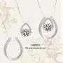 ARINZA Sterling Silver Necklaces for Women Dancing Diamond & Swarovski Cubic Zirconia Pendant Necklace Silver Chain 18, Jewelry for Women Girl