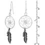 Native American Style Dream Catcher .925 Sterling Silver Dangle Earrings