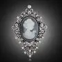 JJTZX Victorian Black Velvet Lace Cameo Choker Gothic Lady Cameo Necklace&Brooch Pin Gift for Her