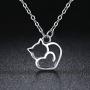 BAMOER 925 Sterling Silver Expandable Cat Ring Earrings Adjustable Chain Bracelet for Women