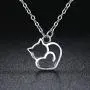 BAMOER 925 Sterling Silver Expandable Cat Ring Earrings Adjustable Chain Bracelet for Women