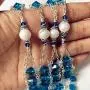 elegantmedical Ladder to Heaven Blue Crystal & AAA10MM Pearl Beads Catholic Rosary Cross crucifix Necklace gift elegantmedical Ladder to Heaven Blue Crystal & AAA10MM Pearl Beads Catholic Rosary Cross crucifix Necklace gift