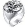 VNOX Stainless Steel Viking Celtic Cross Irish Knot Triquetra Trinity Triangle Signet Ring Band for Men VNOX Stainless Steel Viking Celtic Cross Irish Knot Triquetra Trinity Triangle Signet Ring Band for Men